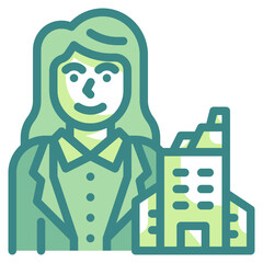 employees blue line icon