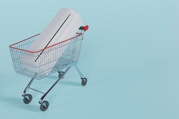 indoor unit of the air conditioner (split) in the shopping cart 3d 