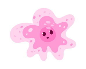 Cartoon Bacteria or Germ Funny Character. Vector illustration