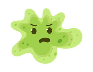 Cartoon Bacteria or Germ Funny Character. Vector illustration