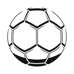 Vector black outline soccer ball icon. Football illustration.