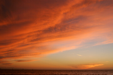 Fototapeta na wymiar Carpinteria California sunsets after passing storms