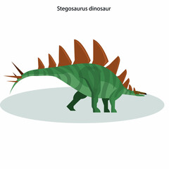 Obraz premium Stegosaurus dinosaur icon colored cartoon character sketch
