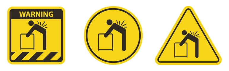 Foto op Canvas Lifting Hazard May Result In Injury See Safety Manual For Lifting Instructions © Seetwo