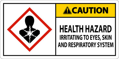 Obraz premium Caution Health Hazard GHS Sign On White Background