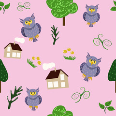 Funny poster with an owl 