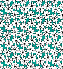 Seamless geometric flowers pattern, floral print.