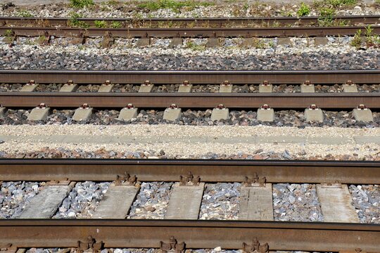 railway tracks in the countryside