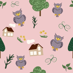 Funny poster with an owl 