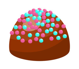 Chocolate Candy. Sweet Food Dessert icon. Vector illustration