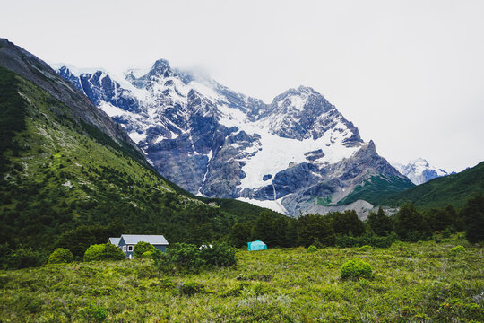 Beuatiful Chile Patagonia mountains with Snowy Top