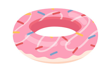 Donut Inflatable Rubber Ring. Swimming Pool icon. Vector illustration