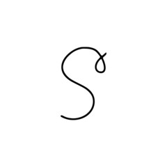 Elegant handwritten letter s isolated on white background. Vector art calligraphy letters. Letter s logo design.