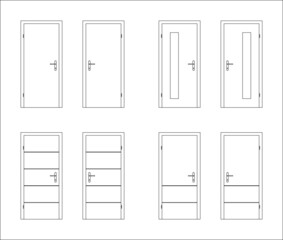 8 doors, left and right, modern style, scalable file, vector