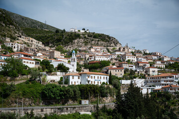 Fototapeta na wymiar Albanian mountain village Dhërmi (Albania)