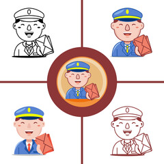 Postman profession in flat design style