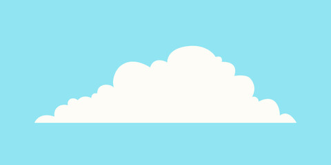 Minimalistic Flat Design Cartoon Cloud Vector. Digital Illustration, Assets for Animation, Games, Apps And Print.