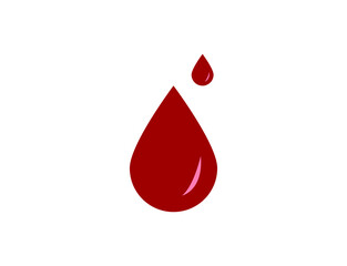 Fototapeta premium Red blood drop, icon in flat design. Vector illustration. The concept of donating blood.
