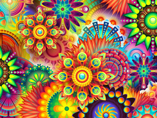 digital flower pattan design