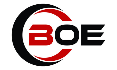 BOE swoosh three letter logo design vector template | monogram logo | abstract logo | wordmark logo | letter mark logo | business logo | brand logo | flat logo | minimalist logo | text | word | symbol