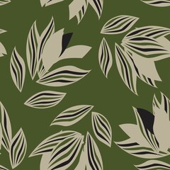 Floral Brush strokes Seamless Pattern Design
