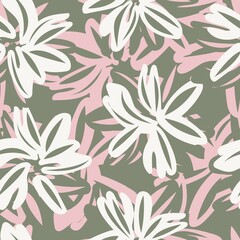 Floral Brush strokes Seamless Pattern Design