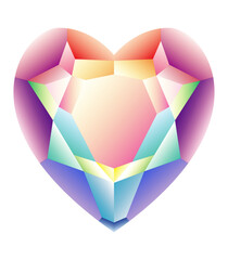 Naklejka na ściany i meble Gradient Rainbow Jewel Heart 