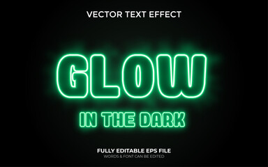Editable Vector Text Effect Glow In The Dark Text Effect with Neon Green Color