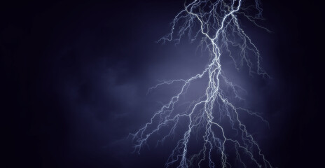 Lightning against dark sky . Mixed media