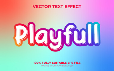 Editable Vector Text Effect Colorful Childish Style with Hologram Colors