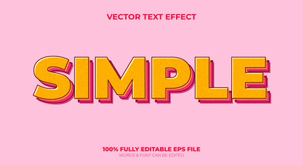 Editable Vector Text Effect Simple Groovy Classic style with Texture