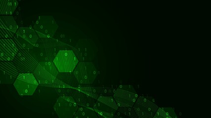 Neon background frame. Glow digital wave design. Information security. Texture of connection of lines, dots, zeros, ones. Binary system. Banner technology, business, logo, social networks. Vector.