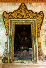 Entrance of the Wat Chom Phet, a hill temple in Luang Prabang area, Laos, Asia