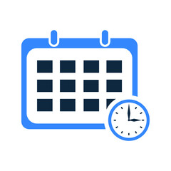 Date, clock, calendar icon. Editable vector graphics.