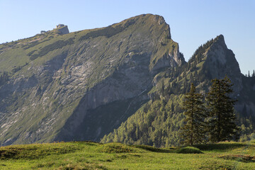 Fototapeta premium Schafbergblick von der Vormaueralm
