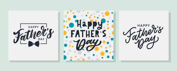 Happy Father's Day Calligraphy greeting card. Banner Vector illustration.
