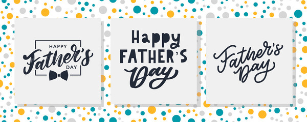 Happy Father's Day Calligraphy greeting card. Banner Vector illustration.