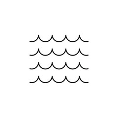 Ocean, Water, River, Sea Thin Line Icon Vector Illustration Logo Template. Suitable For Many Purposes.