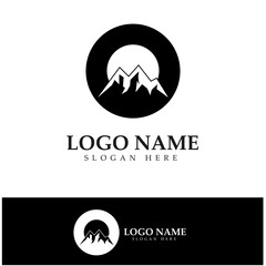 Fototapeta premium Sun Mountain Logo Icon Design – stock illustration