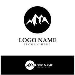Sun Mountain Logo Icon Design – stock illustration