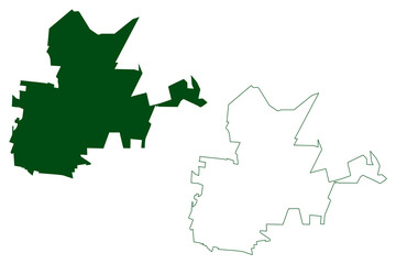 San Pedro de las Colonias municipality (Free and Sovereign State of Coahuila de Zaragoza, Mexico, United Mexican States) map vector illustration, scribble sketch San Pedro map