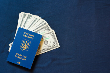 Ukrainian passport and money