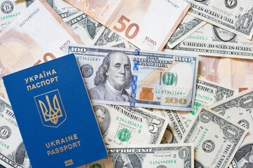 Ukrainian passport and money