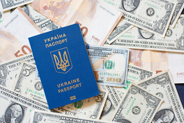 Ukrainian passport and money