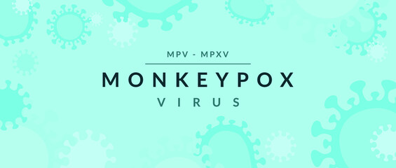 Monkeypox virus banner for awareness and alert against disease spread, Monkey Pox virus outbreak pandemic, pandemic from animals to humans. Medical and health concept. Monkeypox virus background