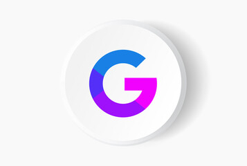 Initial Letter G Logo. Social media logo and icon. Blue, purple gradient on white isolated on background. Usable for business and branding logos. Flat vector logo design template element.