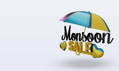 3d monsoon sale Bahamas flag rendering right view