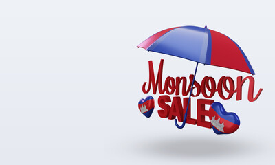 3d monsoon sale Cambodia flag rendering right view
