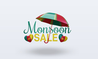 3d monsoon sale Cameroon flag rendering front view