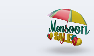 3d monsoon sale Cameroon flag rendering right view